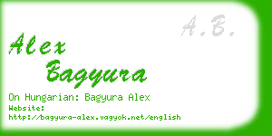 alex bagyura business card